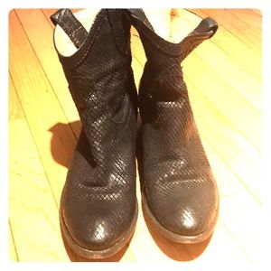 Frye Black Cowboy Booties